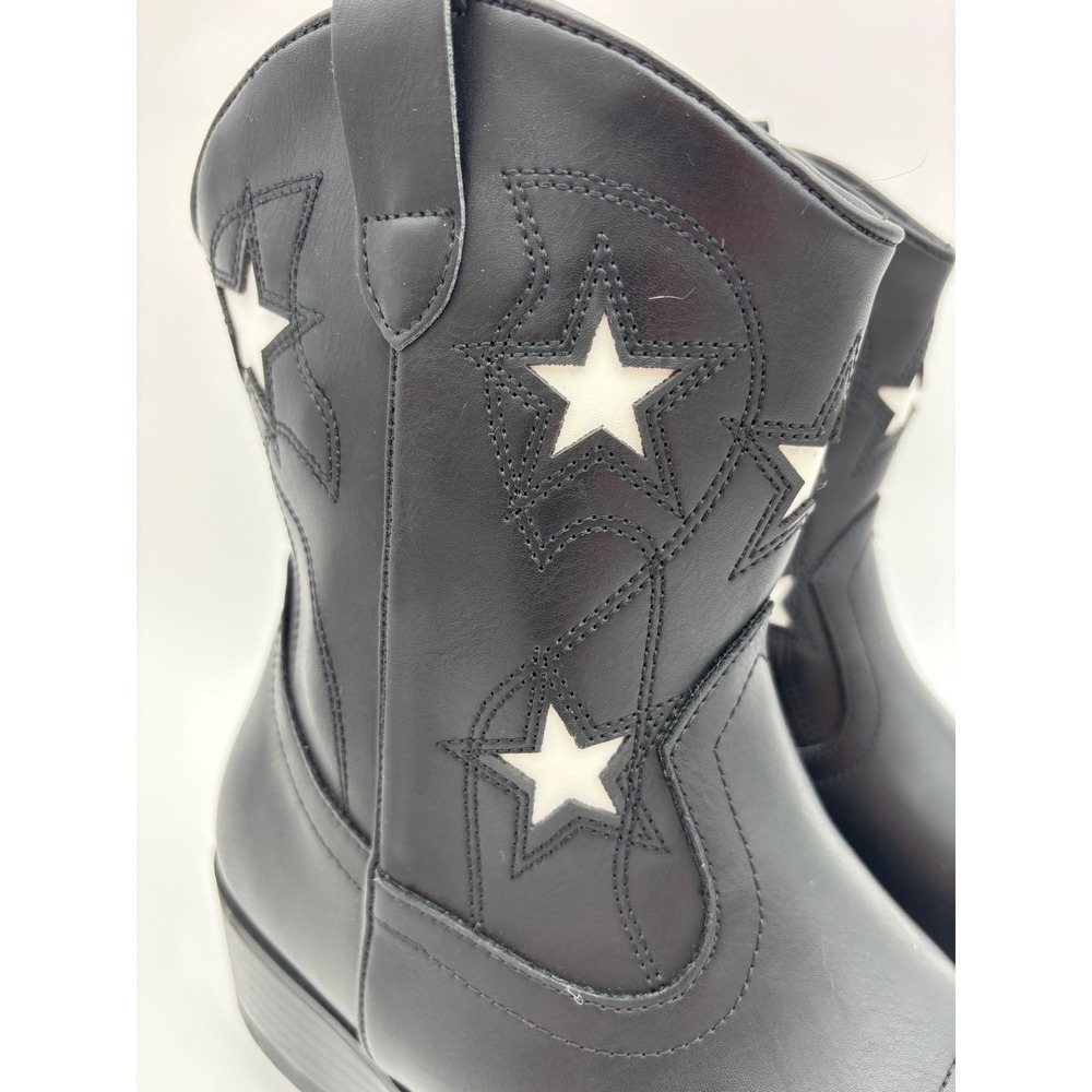 NEW WOMEN'S COWBOY BOOT Western Black Star Festival Cowgirl Ankle Pointed Boho6 - Picture 8 of 10